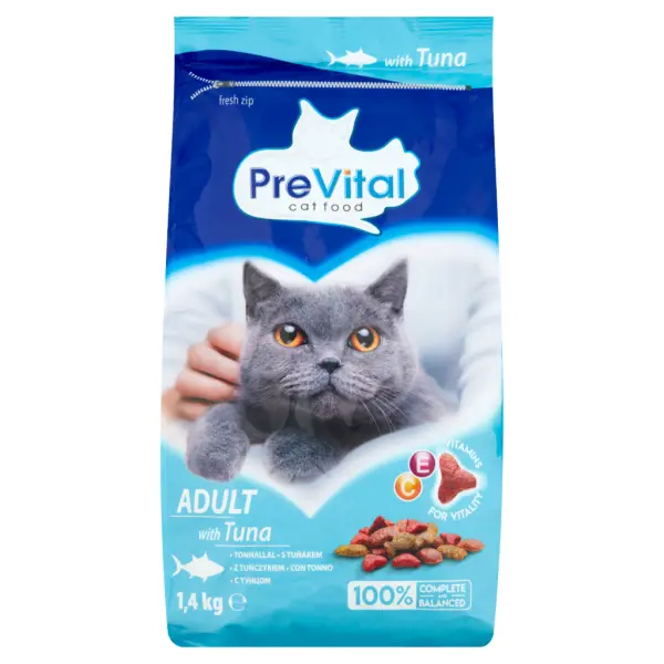 PreVital teljes értékű állateledel felnőtt macskák számára tonhallal 1,4 kg