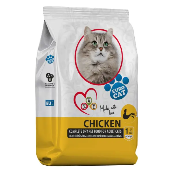 Eurocat száraz macskaeledel 1kg Csirke