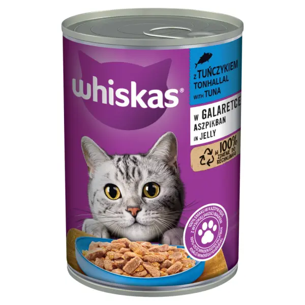 Whiskas teljes értékű nedves eledel felnőtt macskáknak tonhallal aszpikban 400 g