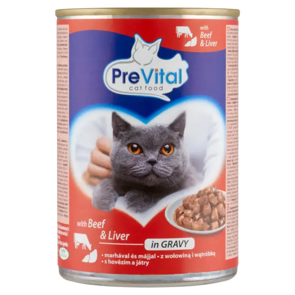 PreVital nedves macskaeledel 415g marha-máj