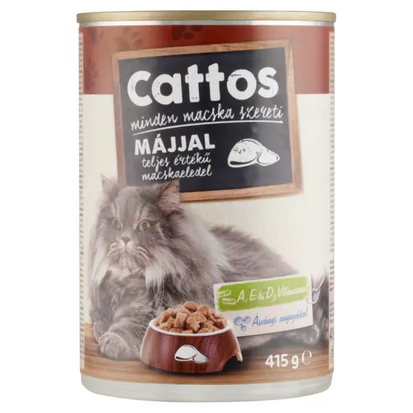 Cattos teljes értékű állateledel felnőtt macskák számára májjal 415 g