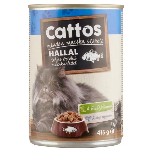 Cattos teljes értékű állateledel felnőtt macskák számára hallal 415 g
