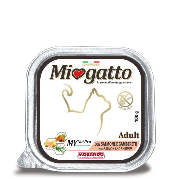 Miogatto Páté pástétom 100g lazac és rák Sensitive cicáknak