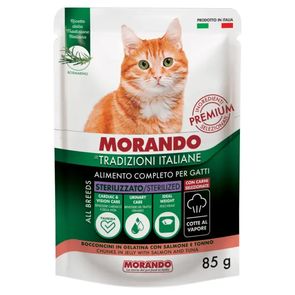 Morando TI nedves macskaeledel 85g lazaccal és tonhallal zselés