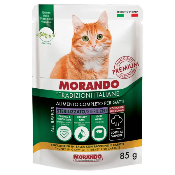 Morando TI nedves macskaeledel 85g pulykával és sárgarépával zselés