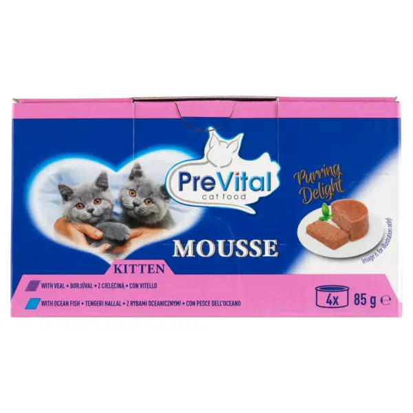 PreVital Mousse nedves macskaeledel 4x85g vegyes (kölyök)