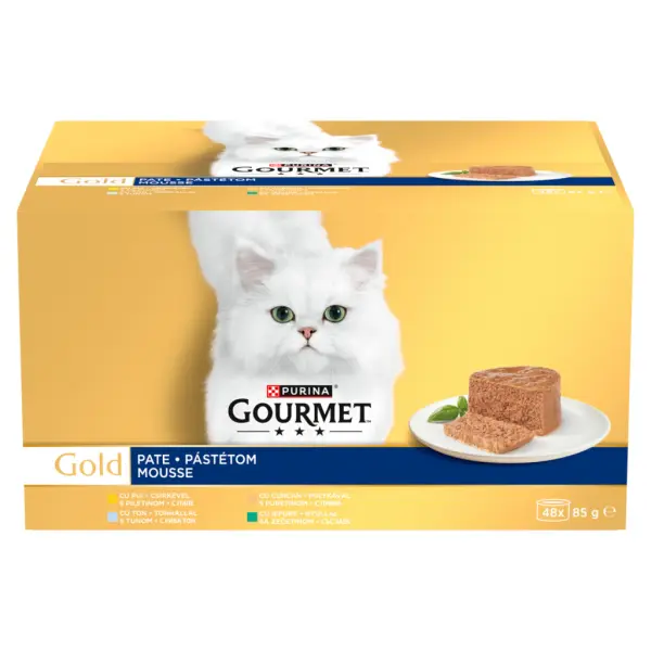 Purina Gourmet Gold pástétom nedves macskaeledel 48 x 85 g