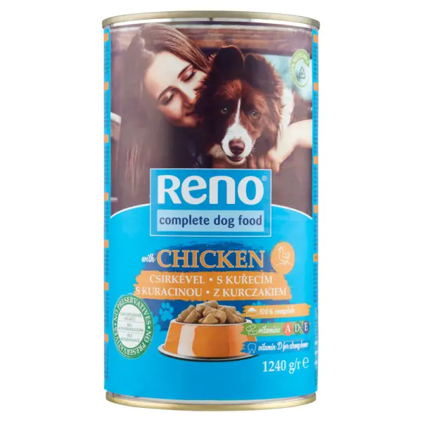 Reno teljes értékű állateledel felnőtt kutyák számára csirkével szószban 1240 g