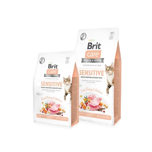 BRIT Care Macskatáp - Adult Sensitive Pulyka-Lazac  400g