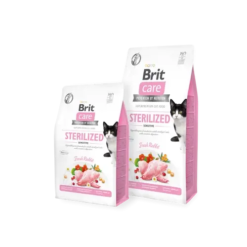 BRIT Care Macskatáp - Adult Sterilized Sensitive Rabbit Nyúl 7kg