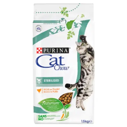 CAT CHOW Macskatáp - Adult Sterilised Csirkében Gazdag  1,5kg