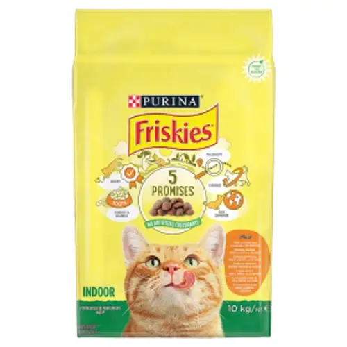 FRISKIES Macskatáp - Adult Indoor Csirkével és kerti Zöldségekkel 10kg