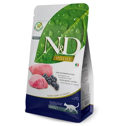 N&D Macskatáp Prime - Adult Bárány, Áfonya  300g