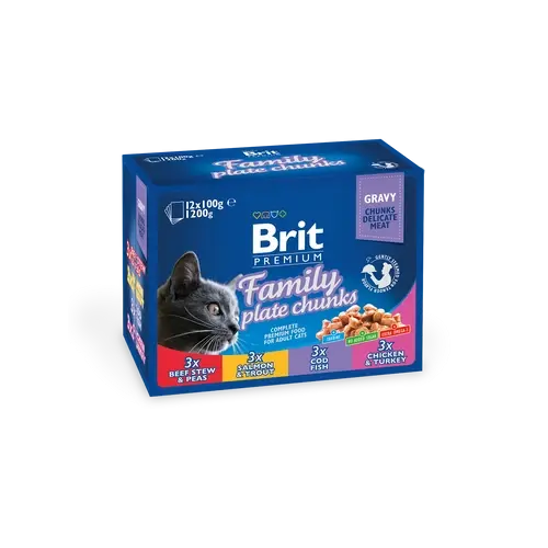 BRIT Prémium Macska Alutasak - Adult Plate Family 100g x12