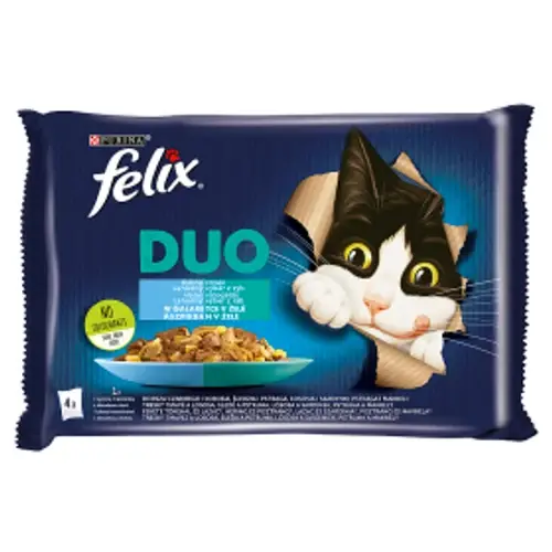 FELIX Macska Alutasak - Fantastic Duo Halas válogatás Aszpikban 85g x 4