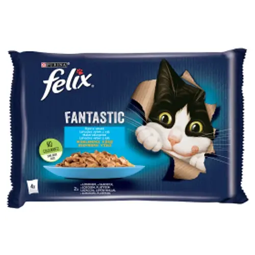 FELIX Macska Alutasak - Fantastic Lazaccal, Lepényhallal Aszpikban 85g x 4