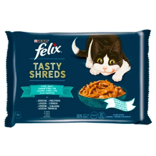 FELIX Macska Alutasak - Shreds Halas Válogatás Szószban 80g x 4
