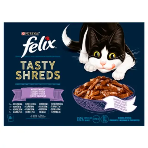 FELIX Macska Alutasak - Shreds Vegyes Válogatás Szószban 80g x12