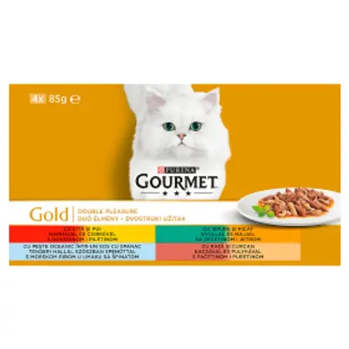 GOURMET GOLD Macska Konzerv - Dobozos Duó élmény 85g x 4