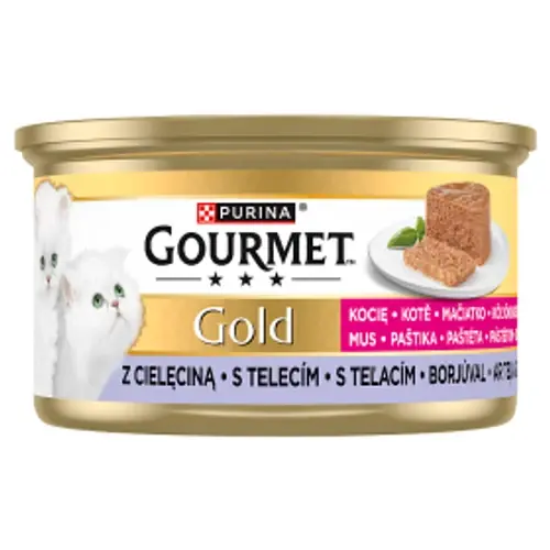 GOURMET GOLD Macska Konzerv - Kitten Pástétom Borjú 85g