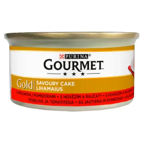 GOURMET GOLD Macska Konzerv - Savoury Cake Marhával és paradicsom 85g