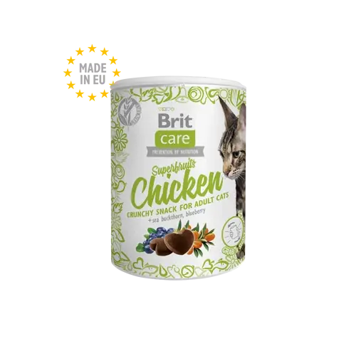 BRIT Care Macska Jutalomfalat - Adult Snack Superfruits Csirke 100g