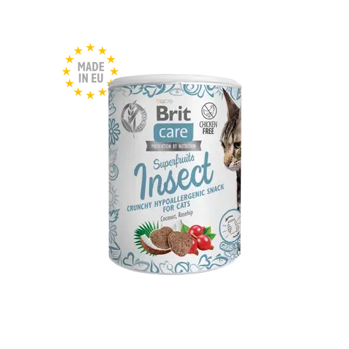 BRIT Care Macska Jutalomfalat - Adult Snack Superfruits Insect Rovar 100g