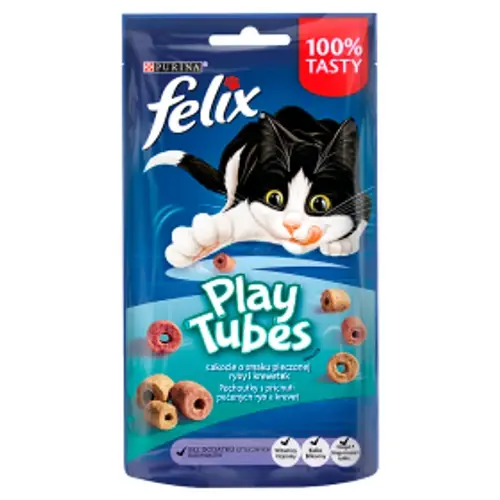 FELIX Macska Jutalomfalat - Play Tubes Hal, Garnélarák 50g