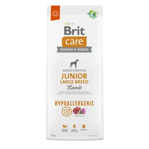 BRIT Care Kutyatáp -  Hypoallergenic  Junior Large Breed Lamb & Rice 12kg