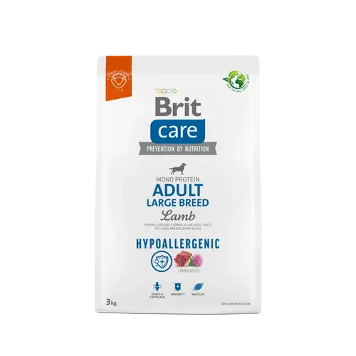 BRIT Care Kutyatáp - Hypoallergenic Adult Large Breed Lamb & Rice  3kg