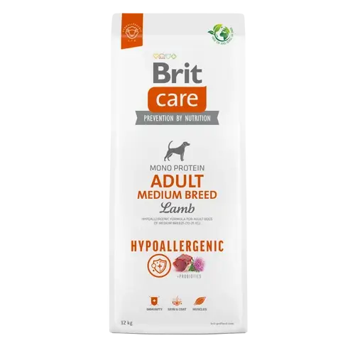 BRIT Care Kutyatáp - Hypoallergenic Adult Medium Breed Lamb & Rice 12kg