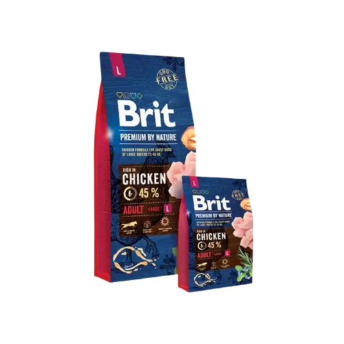 BRIT Prémium by Nature Kutyatáp - Adult L 15kg
