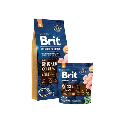 BRIT Prémium by Nature Kutyatáp - Adult M 15kg