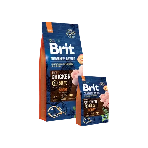 BRIT Prémium by Nature Kutyatáp - Adult Sport 15kg