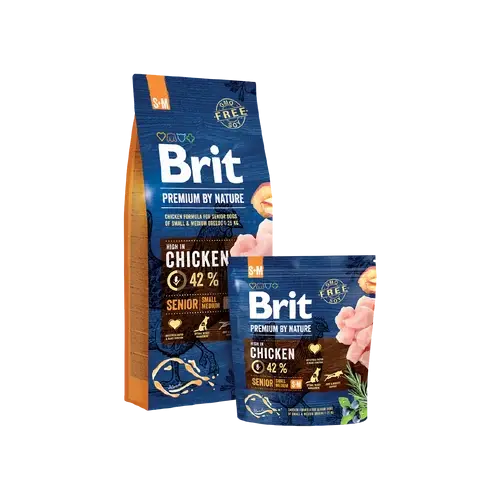 BRIT Prémium by Nature Kutyatáp - Senior S+M 15kg