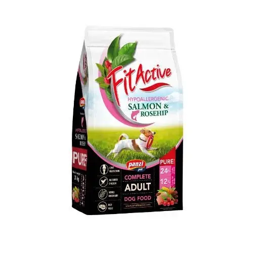 FITACTIVE Kutyatáp - Pure Hypoallergenic Lazac Csipkebogyó 12kg