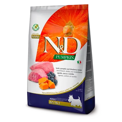 N&D Kutyatáp - Mini Adult Bárány Sütőtök Áfonya 7kg