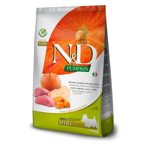 N&D Kutyatáp - Mini Adult Vaddisznó Sütőtök Alma 7kg
