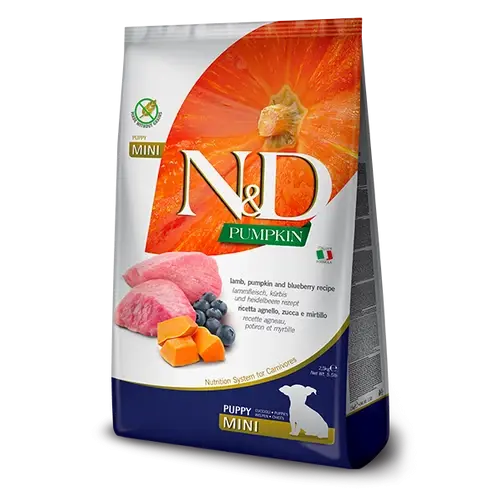 N&D Kutyatáp - Mini Puppy Bárány Sütőtök Áfonya  800g