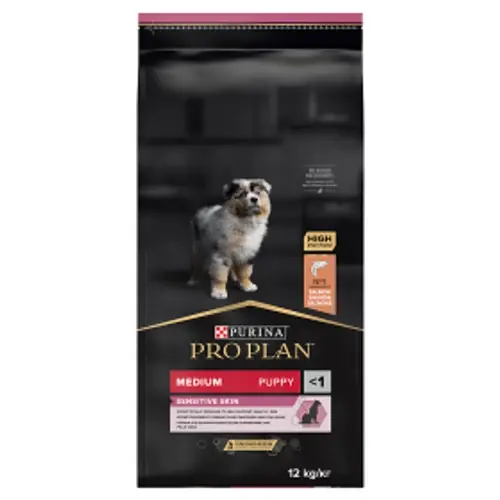 PRO PLAN Kutyatáp - Medium Puppy Sensitive Skin Lazacban Gazdag 12kg