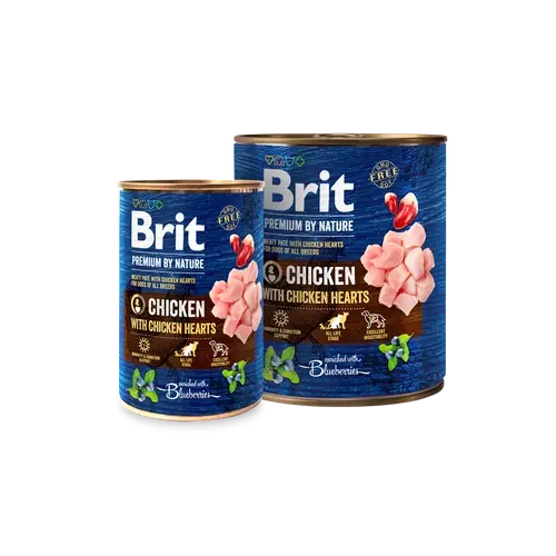 BRIT Paté & Meat Kutya Konzerv - Adult Chicken With Hearts 800g