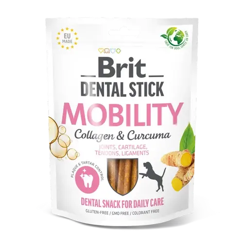 BRIT Care Kutya Jutalomfalat - Dental Stick Adult Mobility Collagén&Curcuma 251g