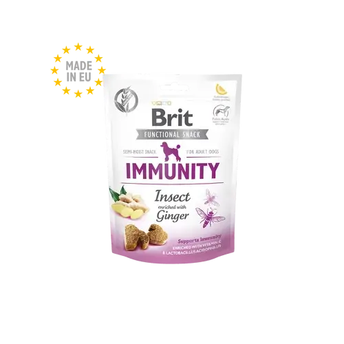 BRIT Care Kutya Jutalomfalat - Functional Snack Adult Immunity Rovar-Gyömbér 150g