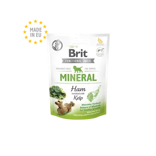 BRIT Care Kutya Jutalomfalat - Functional Snack Kölyök ásványokkal Sonka-Hínár 150g