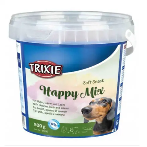TRIXIE Kutya Jutalomfalat - Soft Snack Happy Mix Szivek Bárány-Lazac-Csirke 500g