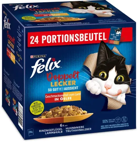 Felix "Doppelt Lecker" macska tasak MP hús zselés 24x85g