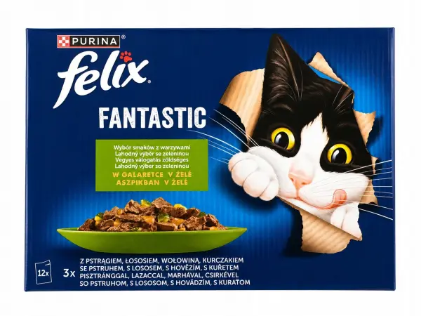 Felix Fantastic macska tasak MP házias válogatás zöldséggel aszpik 12x85g